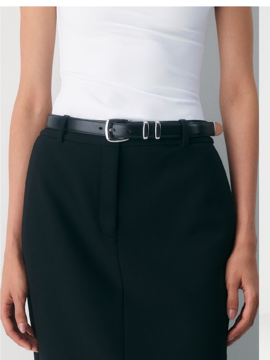 Aritzia Accessories - Aritzia legendary solid brass Black Leather Belt with Silver Buckle